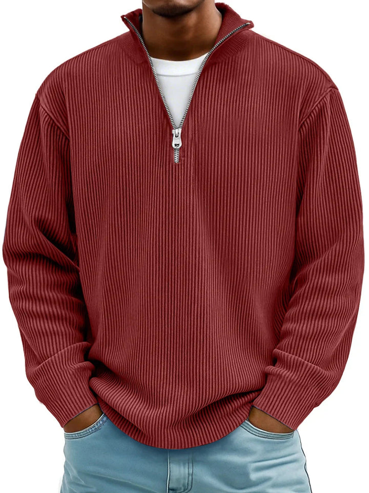 Ephraim | Maglione a righe con maniche lunghe e zip frontale