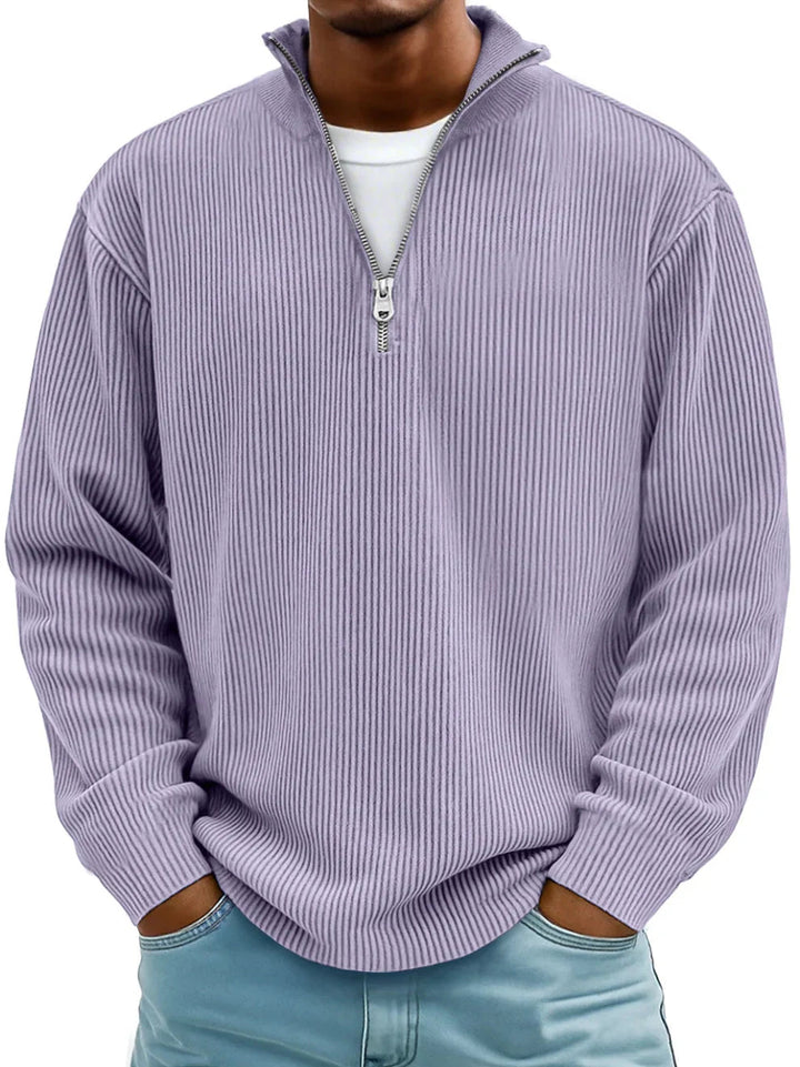Ephraim | Maglione a righe con maniche lunghe e zip frontale