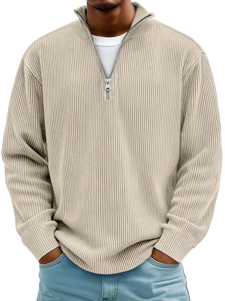 Ephraim | Maglione a righe con maniche lunghe e zip frontale
