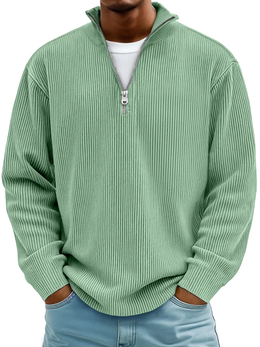 Ephraim | Maglione a righe con maniche lunghe e zip frontale