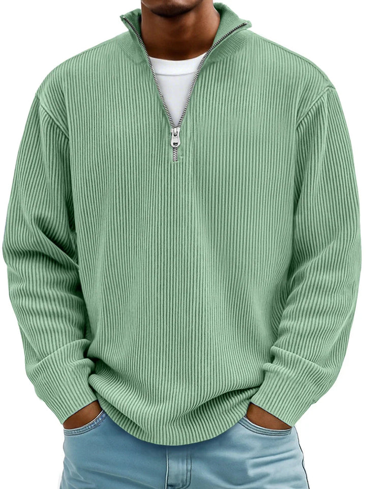 Ephraim | Maglione a righe con maniche lunghe e zip frontale