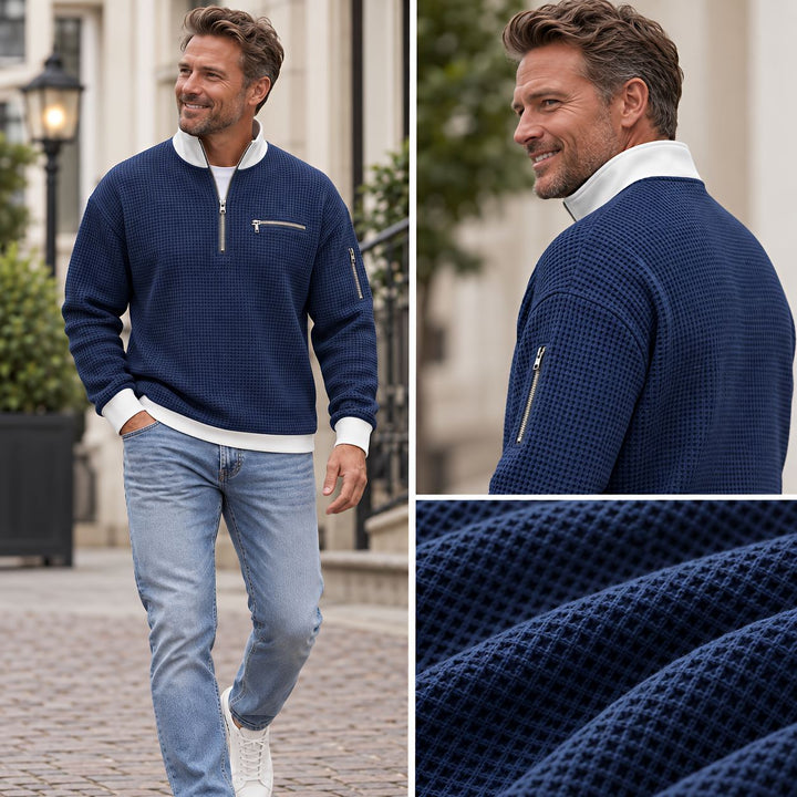 Joenard | Maglione a coste con mezza zip
