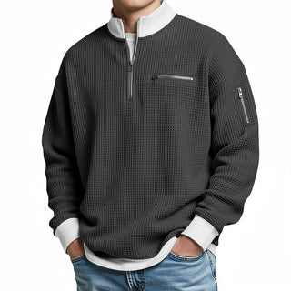 Joenard | Maglione a coste con mezza zip