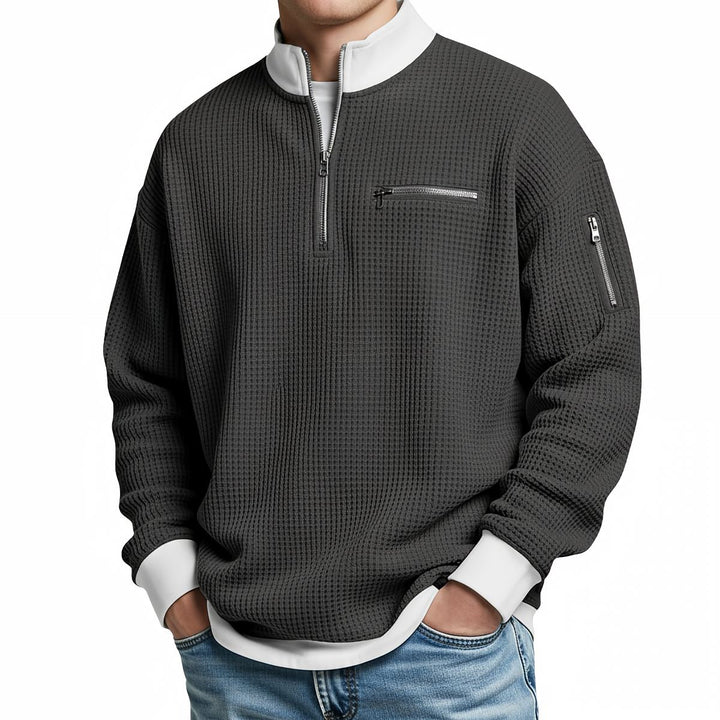 Joenard | Maglione a coste con mezza zip