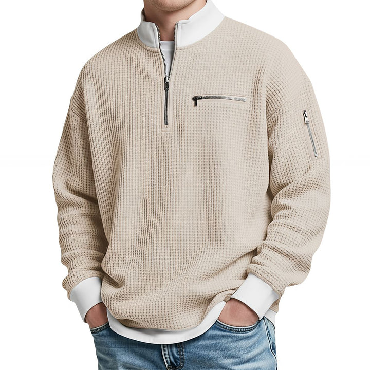 Joenard | Maglione a coste con mezza zip