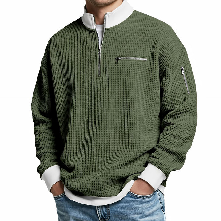 Joenard | Maglione a coste con mezza zip