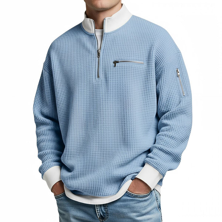 Joenard | Maglione a coste con mezza zip
