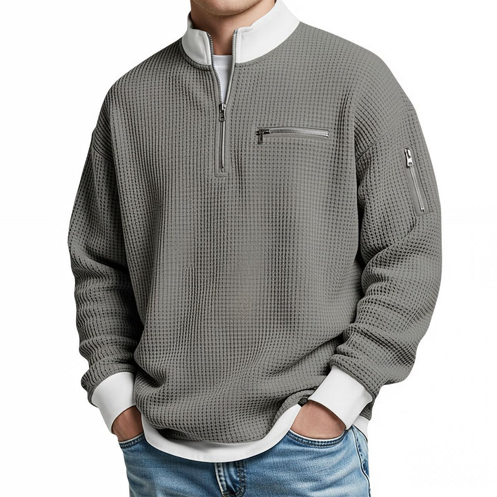 Joenard | Maglione a coste con mezza zip