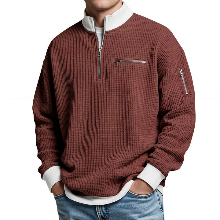 Joenard | Maglione a coste con mezza zip