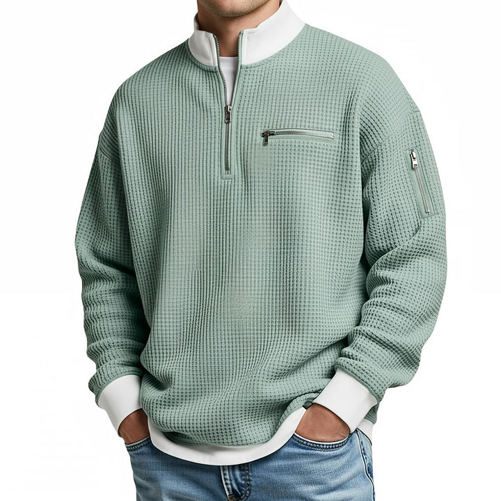 Joenard | Maglione a coste con mezza zip
