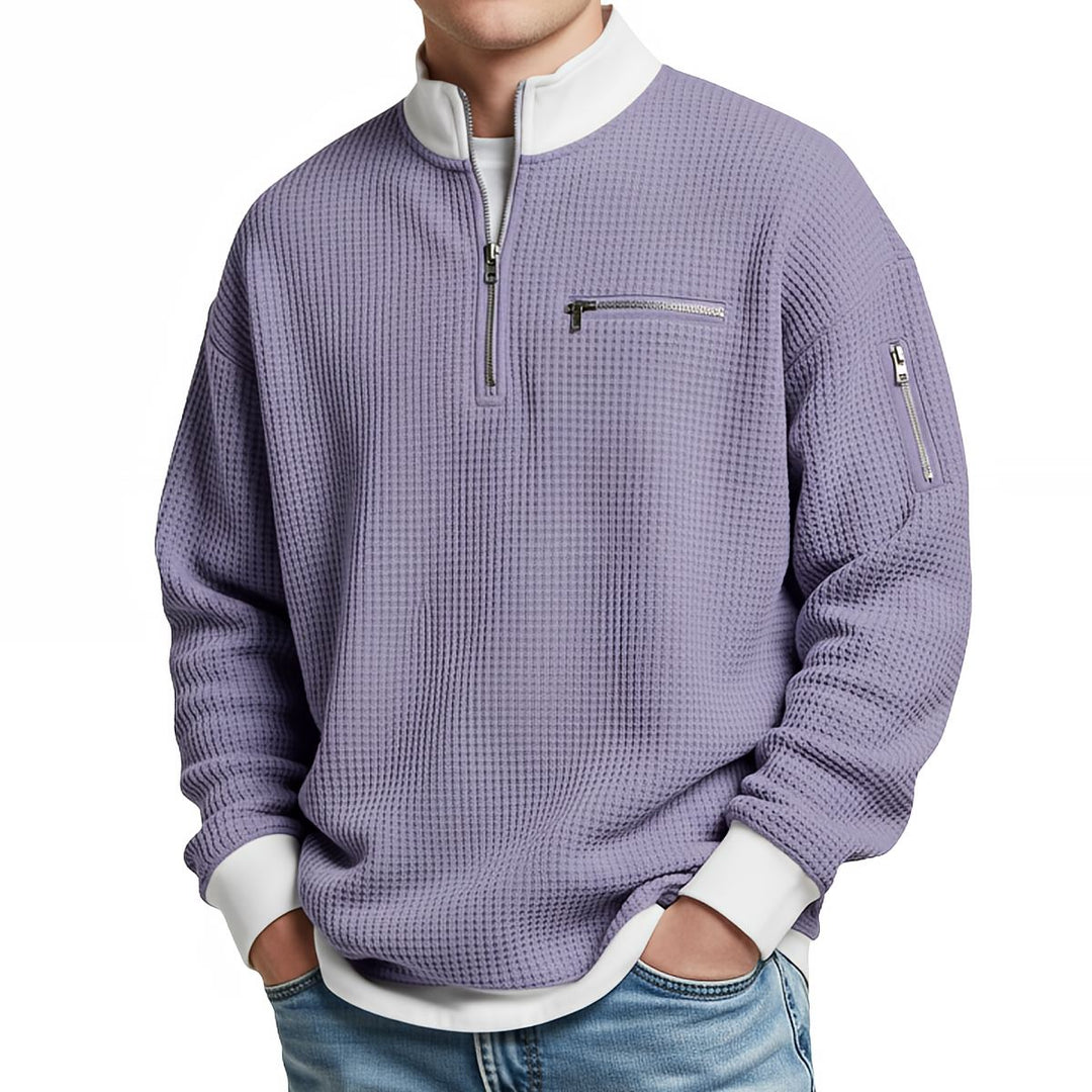 Joenard | Maglione a coste con mezza zip
